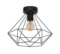 Plafonnier TARBES E27 1X60W en acier noir D325mm