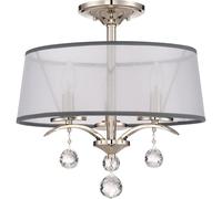 Plafonnier TAZIA En Argent Cristal 3-Lampe Ø41Cm Salle À Manger Salon Lampe