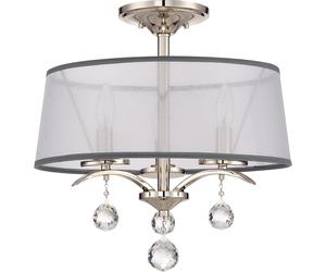 Plafonnier TAZIA En Argent Cristal 3-Lampe Ø41Cm Salle À Manger Salon Lampe