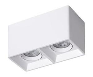 Plafonnier TechBrey Space Carré Double Blanc avec Ampoule GU10 4000K Blanc