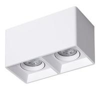 Plafonnier TechBrey Space Carré Double - Blanc - GU10 - 2 Ampoules LED 5W Blanc