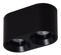 Plafonnier TechBrey Space Double Noir PC GU10 6000K Blanc Froid Noir