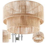 Plafonnier - TECTAKE - Luminaire LIGNEA LUX en fibres de jute tressée et acier style bohème 40W 45 x 25 cm - Marron