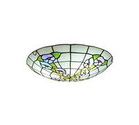 Plafonnier teinté de 40,6 cm en forme de F avec dôme e Detive Mteran Luminaire avec feuille verte et motif floral pour chambre à coucher, salon, couloir