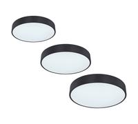 Plafonnier télécommande noir lampe lumière du jour éclairage de fond plafonnier dimmable, fonction mémoire, 1x LED 1x RGB 4W blanc chaud