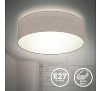 Plafonnier textile taupe douille E27 rond Ø 30cm éclairage plafond salon chambre