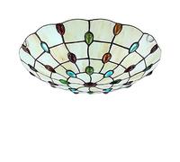 Plafonnier Tiffany encastré, plafonnier LED en verre teinté à intensité variable, ampoule E27, lustres de chambre à coucher de style pastoral européen, éclairage pour salon, chambre à coucher, salle