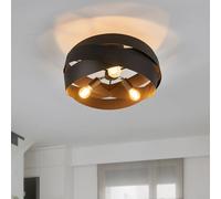 Plafonnier Tornado Domiluce, dimmable, noir, Salon / Salle à manger, Métal, Moderne, Plafonnier