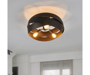 Plafonnier Tornado Domiluce, dimmable, noir, Salon / Salle à manger, Métal, Moderne, Plafonnier