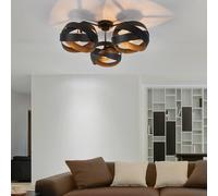 Plafonnier Tornado Euluna, dimmable, noir, Salon / Salle à manger, Métal, Moderne, Plafonnier