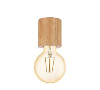 Plafonnier TURIALDO E27 1X28W en bois marron D70mm