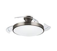 Philips Plafonnier LED Atlas 28W avec ventilateur 35W, 2700-4000-5500K, télécommande, nickel