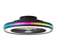 Brilliant Plafonnier ventilateur Palmero G99280/06 LED 40 W intégrée noir