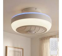 Plafonnier Ventilateur de Plafond Couloir Télécommande Tdc Minuteur LED D 46 CM