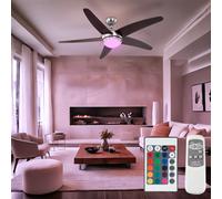 Plafonnier Ventilateur de Plafond Lampe de Salon RGB LED Télécommande Dimmable