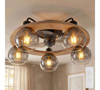 Plafonnier Ventilateur de Plafond Refroidisseur Minuteur Télécommande Glas LED D