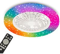 Plafonnier Ventilateur De Plafond,Télécommande,Dimmable,Cct,Rgbic,Lustre Ventilateur De Plafond,Plafonnier Led,48,5 X 14 Cm,Blanc