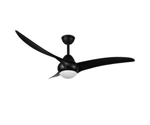 Plafonnier Ventilateur de plafond Ventilateur d'ambiance Refroidisseur Lampe de salon, noir, App-contrôle dimmable Télécommande 3 niveaux CCT Timer, 1x LED 1600Lm blanc chaud-froid, D 115 cm