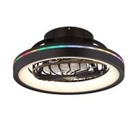 Plafonnier Ventilateur Ventilateur d'ambiance Refroidisseur Lampe de salon, CCT 2700-6500K RGB LED Télécommande gradable Fonction mémoire Minuterie Veilleuse, D 48 cm