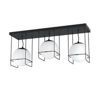 Plafonnier VERSUOLA E27 3X40W en acier noir 770x200x325mm