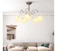 Plafonnier - - 5 abat-jour ronds en verre - Design moderne - Economie d'énergie LED - G9