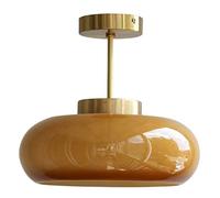 Plafonnier Vintage en Verre Bronze Lustre Nordique Japonais Réglable E27 Luminaire, pour Salle De Bain Balcon Chambre Salle À Manger Bar Éclairage Bonjour