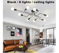 Plafonnier Vintage Industriel LED - 65x115 cm - Noir