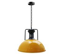 Plafonnier vintage industriel rétro avec abat-jour jaune Suspensions vintage, luminaires éclairage intérieur, lampe cuisine salon salle à manger chambre