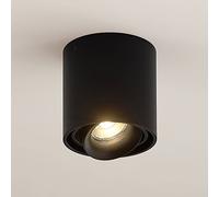Plafonnier Walza Arcchio, dimmable, noir, Couloir, Aluminium, Moderne, Plafonnier