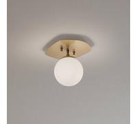 Plafonnier Well Opviq, dimmable, doré, Salon / Salle à manger, Verre, Plafonnier