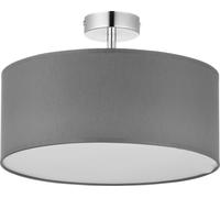 Plafonnier YASA Graphite Blanc Tissu 4xE27 Ø38Cm Salle À Manger Salon Lampe