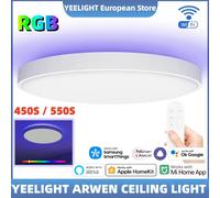 Plafonnier Yeelight Arwen 450S/550S avec rétroéclairage RGB, connecté en WiFi, luminosité et température de couleur réglables, compatible avec l'application HomeKit, Mi Home, Alexa, SmartThings et