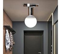 Plafonniers à Montage Semi-encastré d'art en Fer de simplicité Moderne, éclairage de Plafond Industriel rétro E27, Lampe d'éclairage de Toit, pour la Ferme d'escaliers de Porche d'allée(argenté)