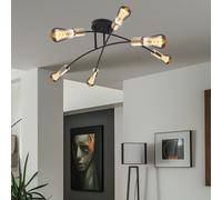 Plafonniers Courbé Marché Du Travail Chambre Éclairage Laiton Design Lampe Noir