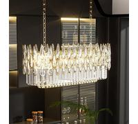 Plafonniers de luxe en cristal Suspensions Lustre Plafonnier LED 40/60/80cm Suspension 3 températures de couleur Dimmable Réglable en hauteur