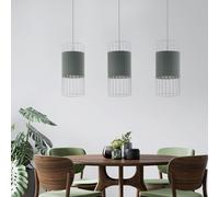 Plafonniers Käfig-design Blanc la Vie Chambre Lampe Suspendue Gris Tissu