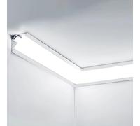 Plafonniers LED de 25 m, éclairage indirect linéaire avec couvercle en acrylique, coins supérieurs en aluminium, pour décoration d'intérieur, éclairage d'accentuation moderne