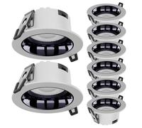Plafonniers LED encastrables 7W/10W/12W, 90+ 3000K, lot de 8, finition ronde, pour maison et le bureau(3.9in)