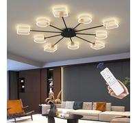 Plafonniers LED Modernes pour Salon, luminosité et température de Couleur réglables avec télécommande, en Acrylique, encastrés, adaptés aux Chambres, salles à Manger et Bureaux (10