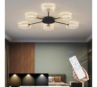 Plafonniers LED Modernes pour Salon, luminosité et température de Couleur réglables avec télécommande, en Acrylique, encastrés, adaptés aux Chambres, salles à Manger et Bureaux (6)