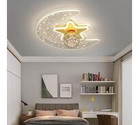 Plafonniers LED Plafonnier Moderne Star Moon Dimmable avec Télécommande Lustres De Chambre D’Enfants Salon pour Garçons Filles Chambres D’Enfant Lampes Suspendues, Gold