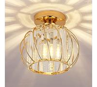 Plafonniers modernes en cristal, or Couleur cage en métal, plafonniers encastrés à douille E27 pour la chambre à coucher, le salon, la salle à manger, le couloir, le bureau.…
