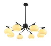 Plafonniers Modernes Extra Larges 8 luminaires Spoutnik en Verre Lustre de Salle à Manger Globe encastré Pendentif Lustre Noir Vintage pour Salon, Salle à Manger, Chambre à Coucher