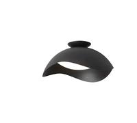 Plafonniers modernes nordiques avec abat-jour en acrylique, montage semi-encastré, luminaire plafond incurvé for chambre, bureau, salon(Black)