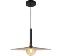 Plafonniers Modernes Suspension de Grange Noire Grand Pendentif en Forme de dôme Suspension du Milieu du siècle Lampe Suspendue en Verre ambré Suspension Industrielle de Ferme ing