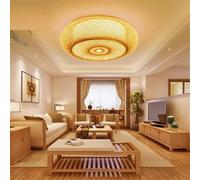 Plafonniers Rétro Tissé E27 Lampe Bambou Naturel Abat-Jour Rotin Suspensions Vintage Suspension Intérieur Restaurant Bar Hôtel Chambre Salon Éclairage Suspension Réglable, Brass, 40cm