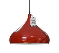 Plafonniers Salon Cuisine Plafond Pendentif Abat-Jour 31.5cm Lustre Moderne E27 Base Suspension Luminaire Abat-Jour Plafonniers Industriels Rétro (Rouge)
