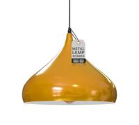 Plafonniers Salon Cuisine Plafond Pendentif Abat-Jour 31.5cm Lustre Moderne E27 Base Suspension Luminaire Plafonniers Industriels Abat-Jour Rétro (Jaune)