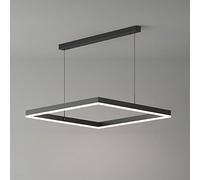 Plafonniers suspendus, lustre LED carré moderne en acrylique pour salon salle à manger cuisine chambre à coucher rectangle noir lampe à suspension de plafond LED exposition plafonnier suspendu