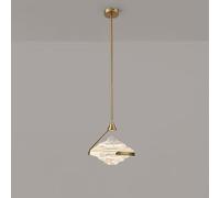 Plafonniers, Suspension Simple à LED en Verre, Lampes à Tige Réglable, Lampe Suspendue De Plafond, Lustre Doré Antique, éclairage D'intérieur Modern, Copper - Clear Glass